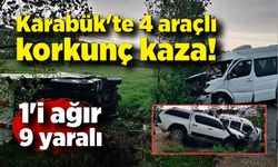 Karabük'te 4 araçlı zincirleme kaza: 1'i ağır 9 yaralı