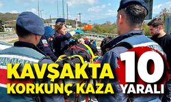 Hafif ticari araç ile otomobil çarpıştı: 10 yaralı