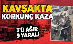 Kavşakta korkunç kaza: 3’ü ağır 9 yaralı