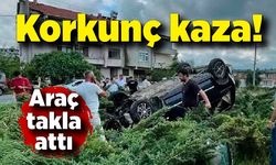 Korkunç kaza! Araç takla attı, 4 yaralı