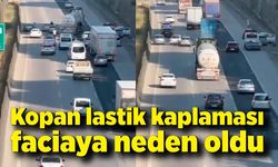 Kopan lastik kaplaması, zincirleme kazaya neden oldu