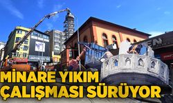 Zonguldak'ta minare yıkım çalışması devam ediyor