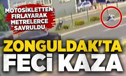 Zonguldak'ta feci kaza: Motosikletten fırlayarak metrelerce savruldu