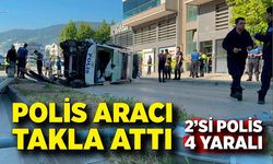 Kadına şiddet ihbarından dönen polis aracı takla attı: 2'si polis 4 yaralı