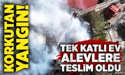 Korkutan yangın: Tek katlı ev alevlere teslim oldu