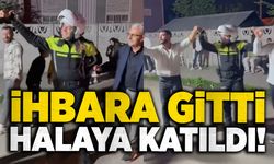 Trafik polisi halay çekti, renkli görüntüler çıktı