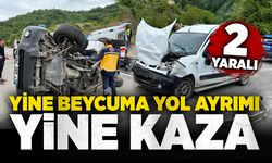Yine Beycuma yol ayrımı, yine kaza: 2 yaralı!