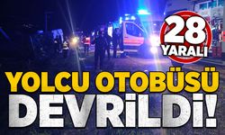 Yolcu otobüsü devrildi: 28 yaralı