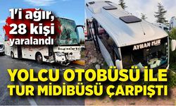 Yolcu otobüsü ile tur midibüsü çarpıştı: 28 yaralı