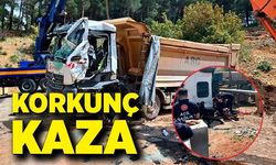 Yükünü boşaltırken devrilen kamyonun sürücüsü hayatını kaybetti
