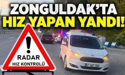 Zonguldak'ta hız yapan yandı