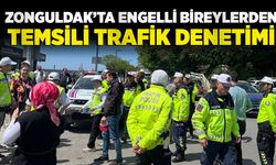 Zonguldak’ta engelli bireyler temsili trafik denetimi yaptı