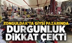 Zonguldak’ta giysi pazarında durgunluk dikkat çekti