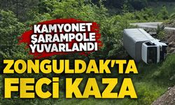 Zonguldak'ta feci kaza: Kamyonet şarampole yuvarlandı