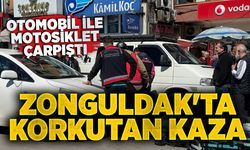 Zonguldak'ta korkutan kaza: Otomobil ile motosiklet çarpıştı
