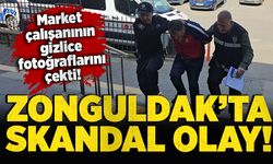 Zonguldak'ta skandal olay: Market çalışanının gizlice fotoğrafını çekti!