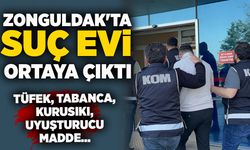 Zonguldak'ta suç evi ortaya çıktı: Tüfek, tabanca, kurusıkı...