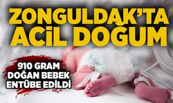 Zonguldak’ta acil doğum: 910 gram doğan bebek entübe edildi