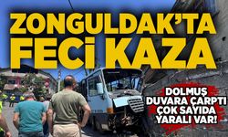 Zonguldak’ta feci kaza: Dolmuş duvara çarptı, çok sayıda yaralı var!