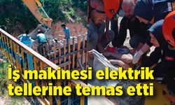 İş makinesi elektrik tellerine temas etti, 1 işçi yaralandı