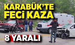 Karabük’te iki otomobil kafa kafaya çarpıştı: 8 yaralı