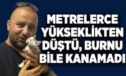 Metrelerce yükseklikten düştü, burnu bile kanamadı