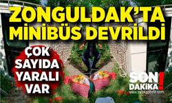 Devrek’te minibüs yuvarlandı! Çok sayıda yaralı var