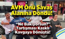 AVM Önü Savaş Alanına Döndü: Kaskla Saldırdı!