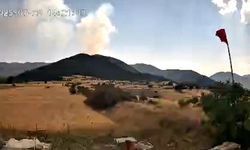 Çankırı-Kastamonu sınırındaki orman yangınının çıkış anı kameraya yansıdı