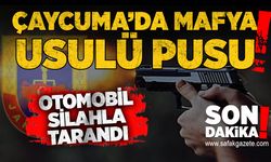 Çaycuma'da mafya usulü pusu: Otomobil silahla tarandı