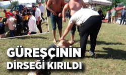 Güreşçinin dirseği kırıldı