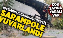 İşçilerin bulunduğu servis şarampole yuvarlandı: 8 yaralı