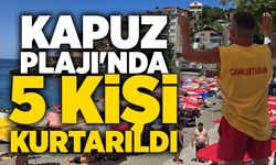 Kapuz Plajı'nda 5 kişi kurtarıldı