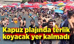 Kapuz plajında terlik koyacak yer kalmadı!
