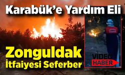 Zonguldak Belediyesi itfaiye ekipleri yangın bölgesinde