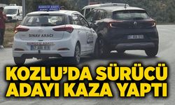 Kozlu’da sürücü adayı kaza yaptı