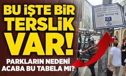 Bu işte bir terslik var! Parkların nedeni acaba bu tabela mı?
