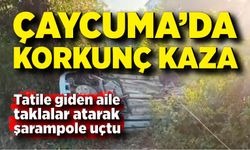 Çaycuma'da otomobil direksiyon hakimiyetini kaybetti, şarampole uçtu