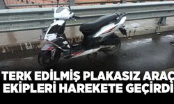 Terk edilmiş plakasız araç ekipleri harekete geçirdi