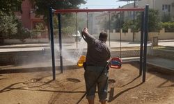 Germencik’te parklar dezenfekte edildi