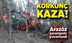 Arazöz şarampole yuvarlandı: 2 yaralı