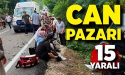 Can Pazarı: Servis Minibüsü ile Otomobil Kafa Kafaya Çarpıştı!