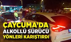 Çaycuma’da alkollü sürücü ters yöne girdi araç ile çarpıştı