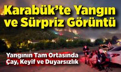 Karabük'te orman yangınını kamp sandalyesine yaslanıp izlediler