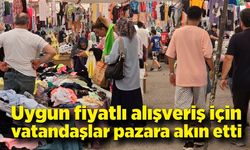 Uygun fiyatlı alışveriş için vatandaşlar pazara akın etti