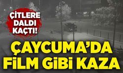 Çaycuma’da film gibi kaza: Çitlere daldı, kaçtı!