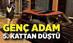 5. kattan düşen genç adamı otomobil kurtardı