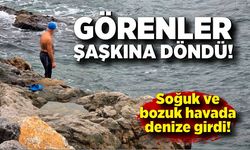 Zonguldak’ta soğuk hava dinlemedi, denize girdi
