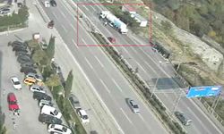 İki motosikletlinin yaralandığı kazada yeni güvenlik kamerası ortaya çıktı