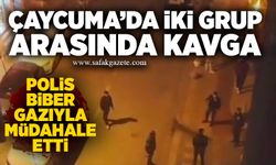 Çaycuma’da iki grup arasında kavga: Polis biber gazıyla müdahale etti